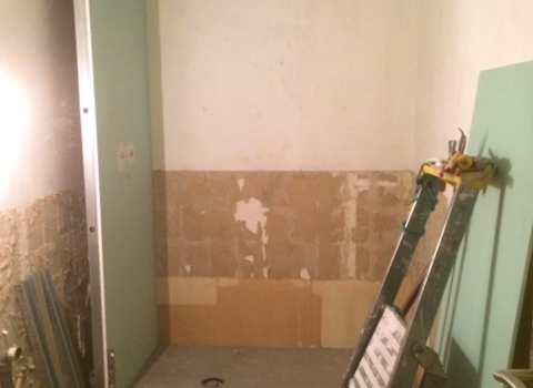 Salle de bain en cours d'isolation